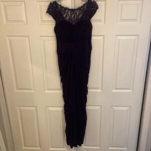 Adrianna Papell purple lace formal gown